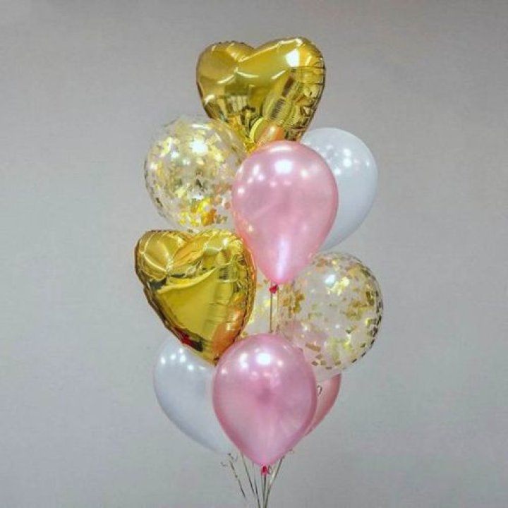 Облако шаров "Рози голд" в Ростове-на-Дону