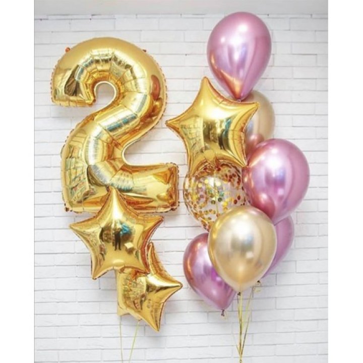 Цифра с фонтанами шаров  в Ростове-на-Дону