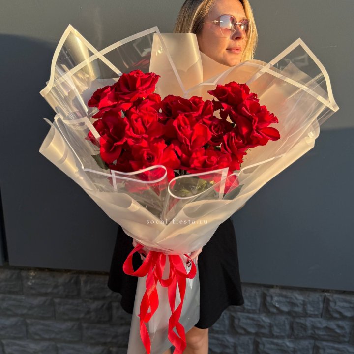 Букет  высоких роз 15 шт в Ростове-на-Дону