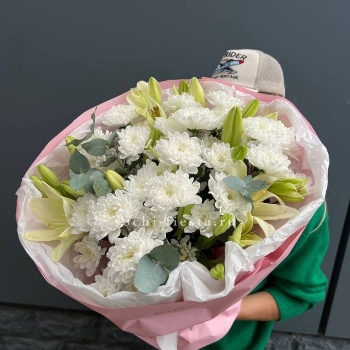  Букет  хризантемы и лилии в Ростове-на-Дону