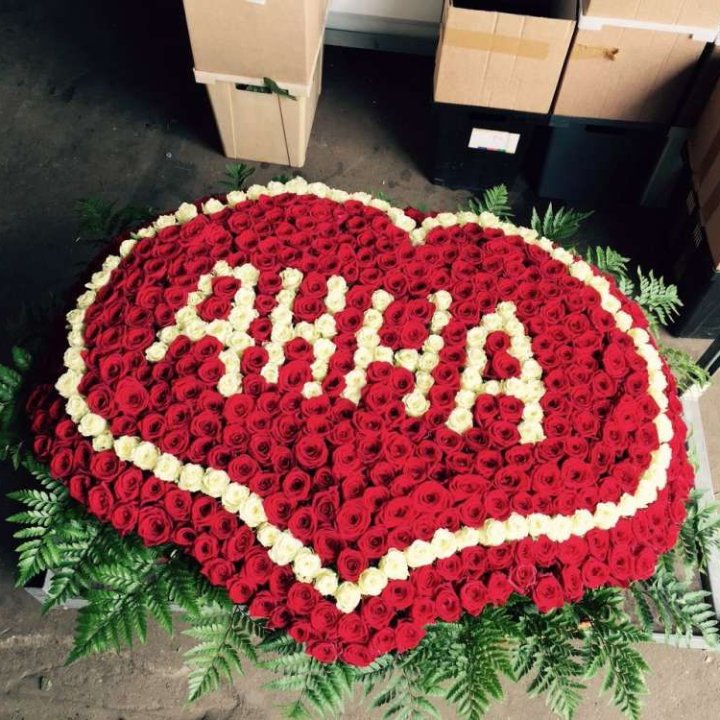 555 роз с именем в Ростове-на-Дону