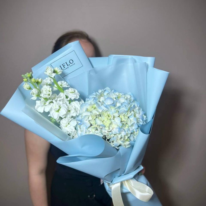 Гортензия голубая с маттиолой в Ростове-на-Дону