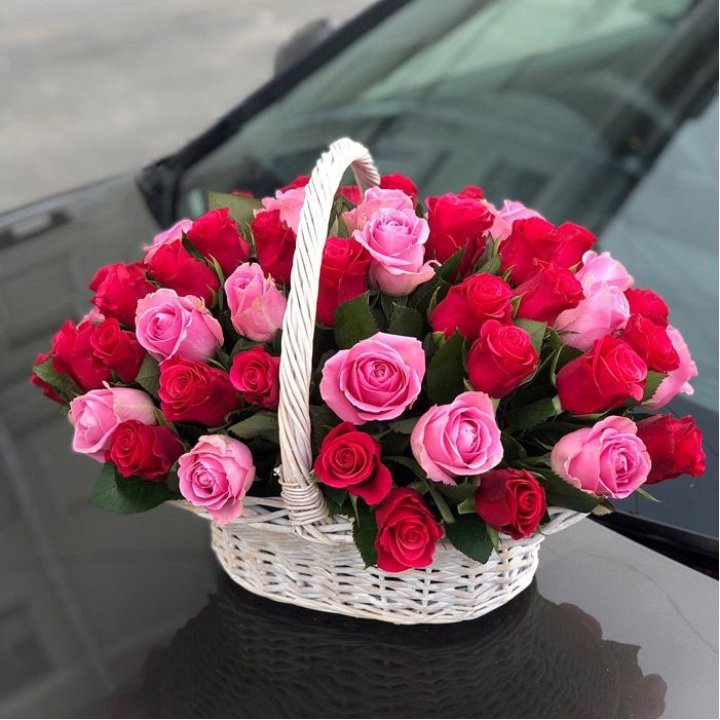Корзина с розами  в Ростове-на-Дону