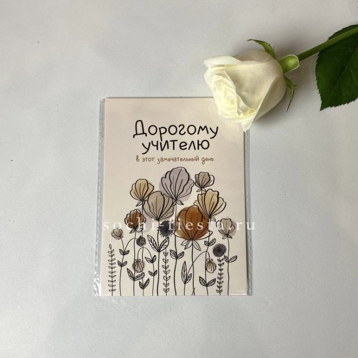 Открытка к букету "Дорогому учителю" в Ростове-на-Дону
