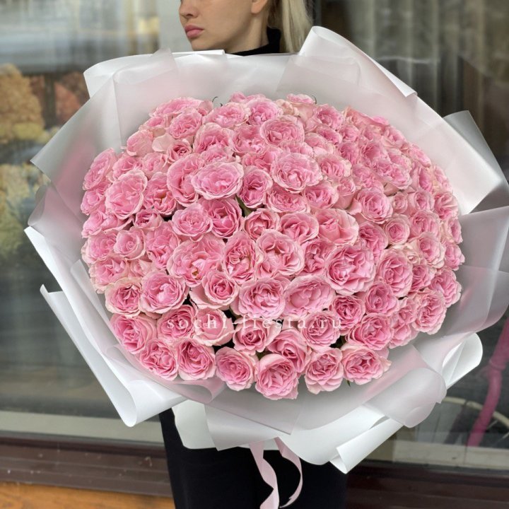 101 нежно-розовая роза в Ростове-на-Дону