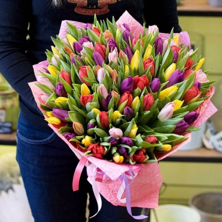 101 тюльпан "Джуси" в Ростове-на-Дону